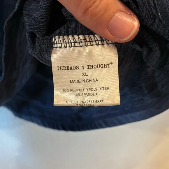 Threads 4 Thought Dark Blue Cropped Muscle Tee - Picture 4 of 4